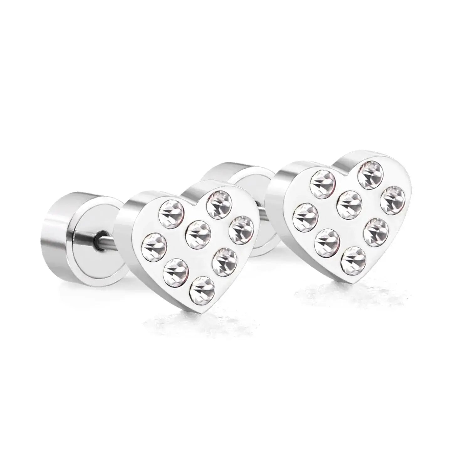 6mm 18K Stainless Steel Brincos Mini Heart Star Stud Earrings 2022 Fashion Korean For Women Girl Crystal Earings asonjewelry